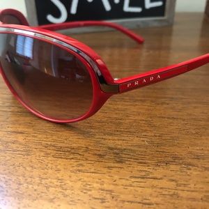 Prada polarized red sport sunglasses